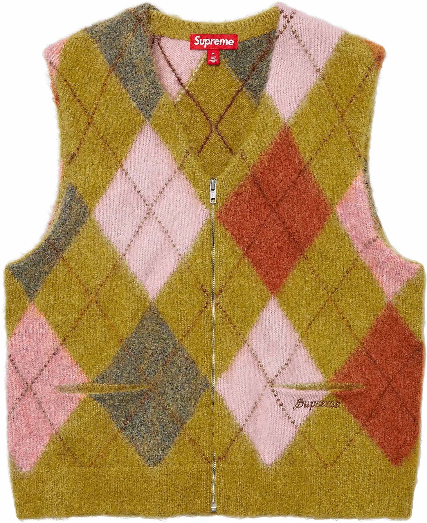 Brushed Argyle Zip Up Vest view 3